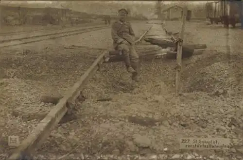 Foto Saint Souplet Nord, zerstörtes Bahngleis