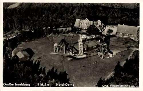 Ak Brotterode Trusetal in Thüringen, Fliegeraufnahme vom Hotel Gotha, Großer Inselsberg