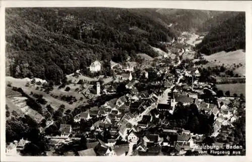 Ak Sulzburg im Markgräflerland Baden Schwarzwald, Fliegeraufnahme