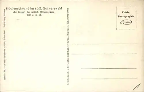 Ak Höchenschwand Schwarzwald, Fliegeraufnahme