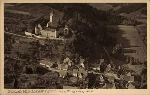 Ak Niederalfingen Hüttlingen in Württemberg, Schloss, Luftaufnahme