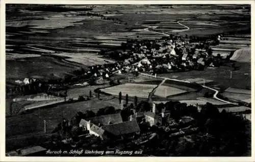 Ak Aurach in Mittelfranken, Fliegeraufnahme, Schloss Wahrberg