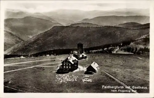 Ak Feldberg Schwarzwald, Fliegeraufnahme, Gasthaus, Feldbergturm