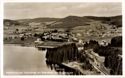 Ak Schluchsee im Schwarzwald, Fliegeraufnahme, Strandbad