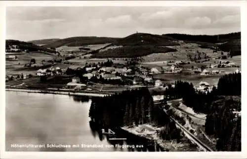 Ak Schluchsee im Schwarzwald, Strandbad, Fliegeraufnahme