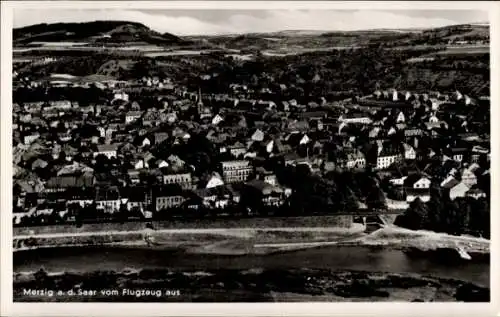 Ak Merzig an der Saar, Fliegeraufnahme