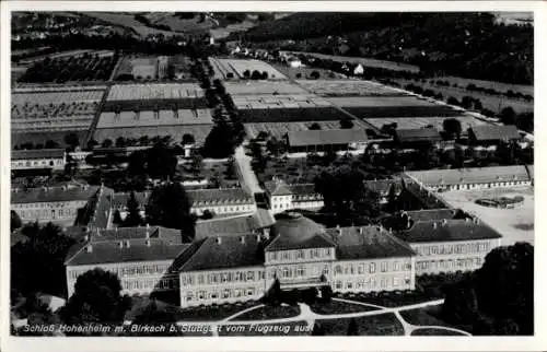 Ak Hohenheim Stuttgart in Württemberg, Fliegeraufnahme, Schloss, Birkach