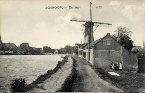 Ak Boskoop Alphen aan den Rijn Zuid-Holland Nederland, De Ham, Molen