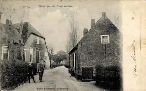 Ak Giessendam Zuid-Holland, Straatweg