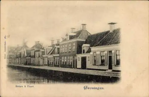 Ak Groningen Nederland, Buiten A Poort, Kanal