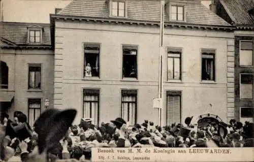 Ak Leeuwarden Friesland Niederlande, Bezoek van H. M. Koningin