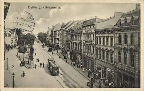 Ak Duisburg im Ruhrgebiet, Königstraße, Straßenbahn