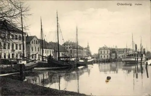 Ak Oldenburg im Großherzogtum Oldenburg, Hafen