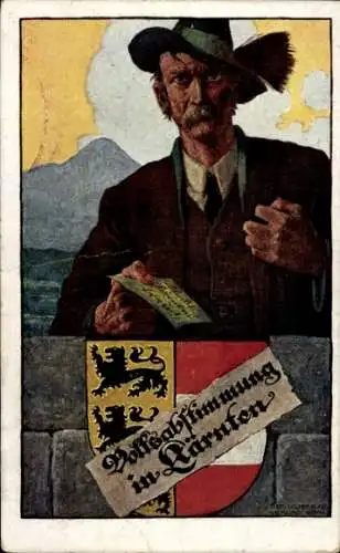 Künstler Wappen Ak Kärnten in Österreich, Volksabstimmung 1920