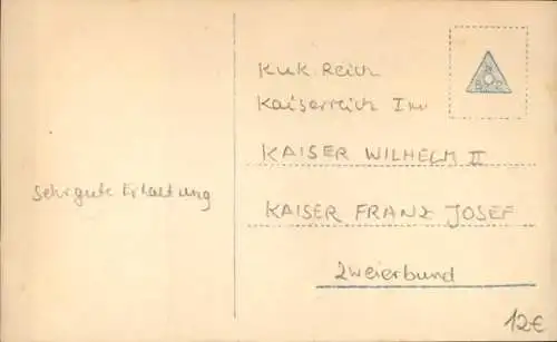 Ak Kaiser Franz Joseph I., Kaiser Wilhelm II., Portrait, Orden, Uniform