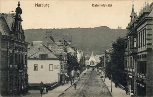 Ak Marburg an der Lahn, Bahnhofstraße