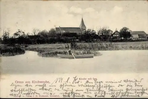 Ak Kirchweyhe Weyhe Niedersachsen, Kirche am See