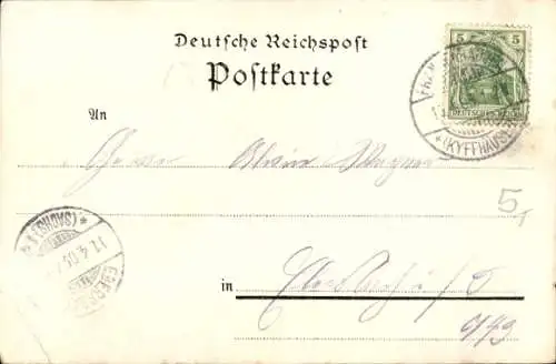 Litho Rathsfeld Steinthaleben Kyffhäuserland in Thüringen, Gasthaus, Jagdschloss, Kyffhäuser Denkmal