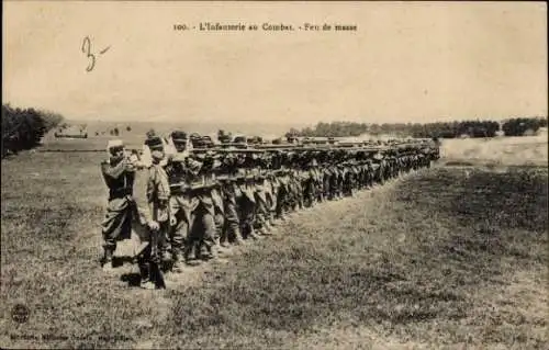 Foto Ak französische Infanterie bildet Schützenlinie