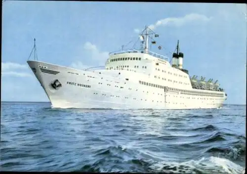 Ak Urlauberschiff GTMS Fritz Heckert