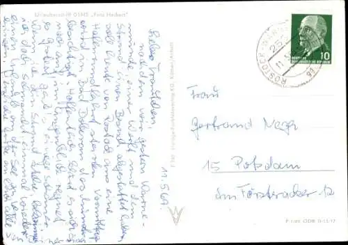 Ak Urlauberschiff GTMS Fritz Heckert