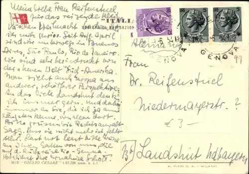 Ak Dampfer M/N Giulio Cesare, Italian Line, Lloyd Sabaudo