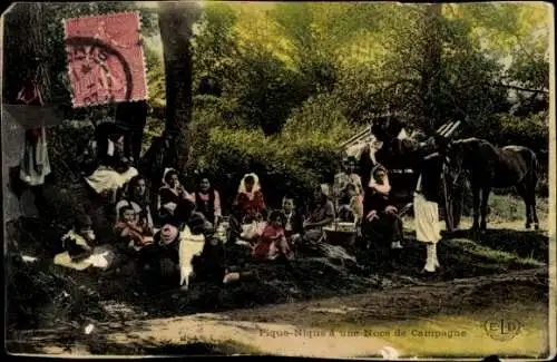 Ak Frankreich, Picknick bei einer Hochzeit auf dem Land