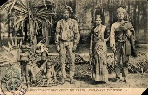 Ak Paris XVI, Jardin d'Acclimatation, Caravane Indienne