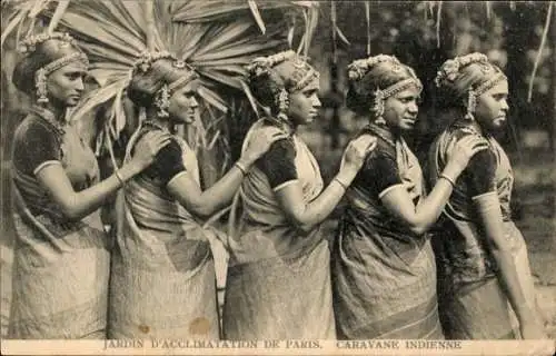 Ak Paris XVI, Jardin d'Acclimatation, Caravane Indienne