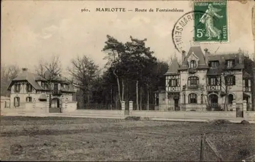 Ak Marlotte Seine et Marne, Route de Fontainebleau