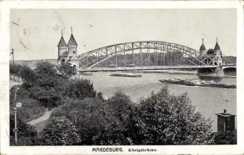 Ak Magdeburg an der Elbe, Königsbrücke.