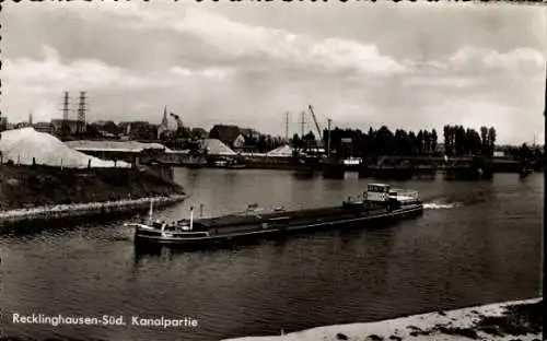 Ak Recklinghausen Süd, Kanal, Schiff