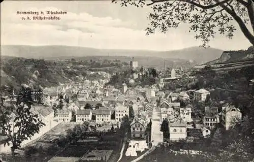 Ak Sonnenberg Wiesbaden in Hessen, Blick auf Wiesbaden von der Wilhelmshöhe, zahlreiche Wohnhä...