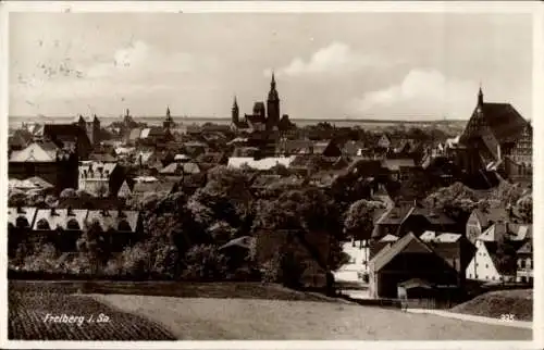 Ak Freiberg in Sachsen, Stadtansicht von Freiberg mit Dom und Schloss Freudenstein