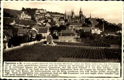 Ak Oppenheim am Oberrhein,  eine alte deutsche Weinstadt, wurde 1225 zur Stadt erhoben. Sehens...