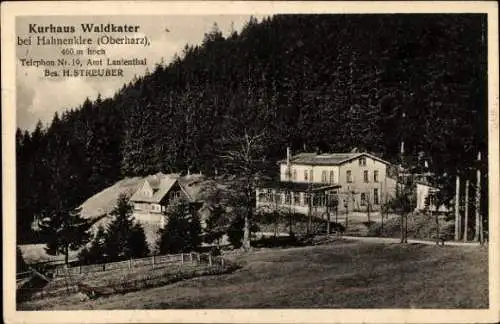 Ak Hahnenklee Bockswiese Goslar im Harz, Kurhaus Waldkater, Hahnenklee