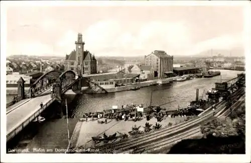 Ak Dortmund im Ruhrgebiet, Hafen am Dortmund-Ems-Kanal