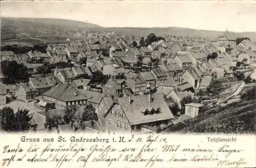 Ak St. Andreasberg Braunlage im Harz, Oderteich, Gruss aus St. Andreasberg i. H. 15. Totalansicht