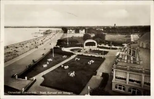 Ak Ostseebad Travemünde Lübeck, Ostseebad  Städt. Kursaal mit Anlagen