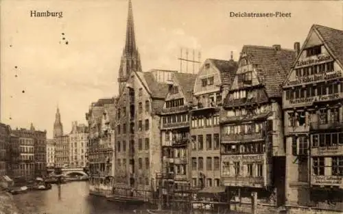 Ak Hamburg Mitte Altstadt, Deichstraßen Fleet