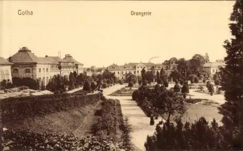 Ak Gotha in Thüringen, Orangerie, Gebäude, Parkanlage