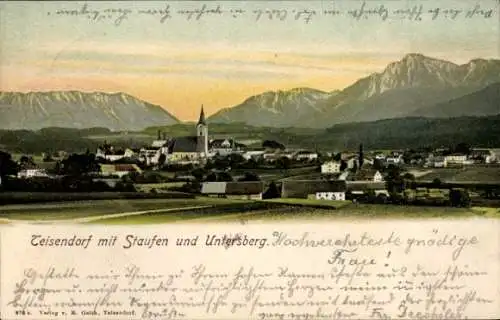 Ak Teisendorf in Oberbayern, Teisendorf mit Staufen und Untersberg