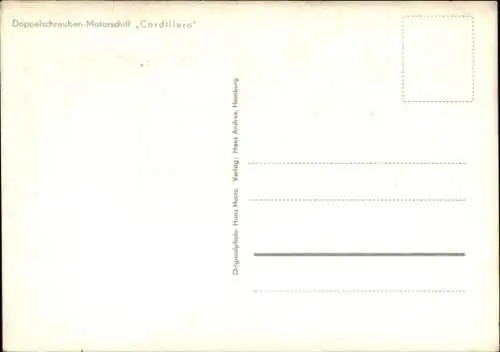 Ak Doppelschrauben Motorschiff Cordillera, HAPAG