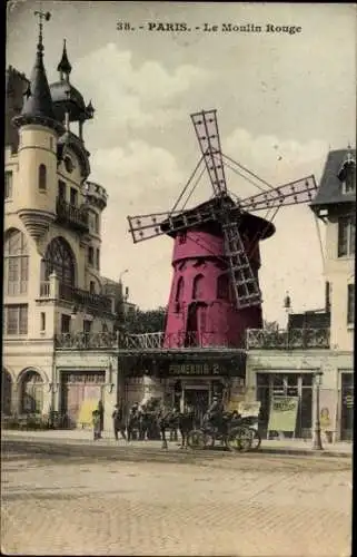 Ak Paris XVIII Montmartre, Moulin Rouge