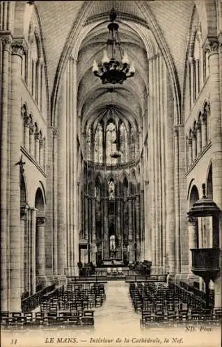 Ak Le Mans Sarthe, Kathedrale, Innenansicht