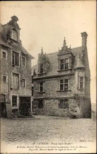 Ak Le Mans Sarthe, Place Saint Michel, Maison Renaissance