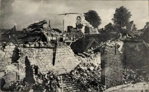 Ak Vimy Pas de Calais, zerstörte Kirche