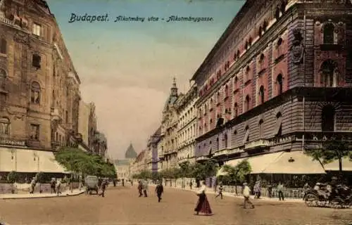 Ak Budapest Ungarn, Alkotmány utca - Alkotmánygasse.