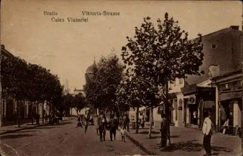 Ak Brăila Rumänien, Viktoria-Straße