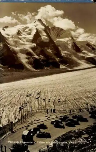 Ak Heiligenblut am Großglockner in Kärnten, Parkplatz Freiwandeck mit Großglockner, Berg Isel